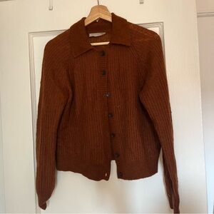 Everlane sheer alpaca collared cardigan, S